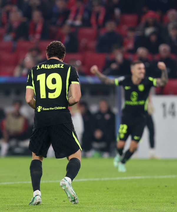 Julián Álvarez grita su primer gol en la temporada. Foto: Agencia NA (@Atleti).