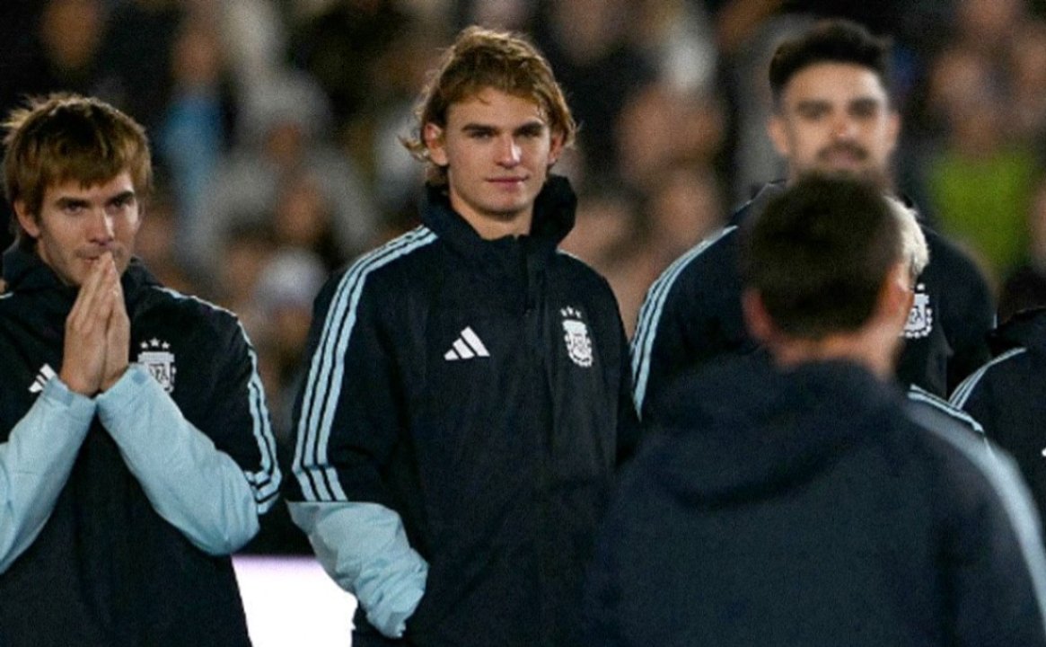 Mastantuono habló tras la despedida de Messi. Foto: Agencia NA (@argentina)