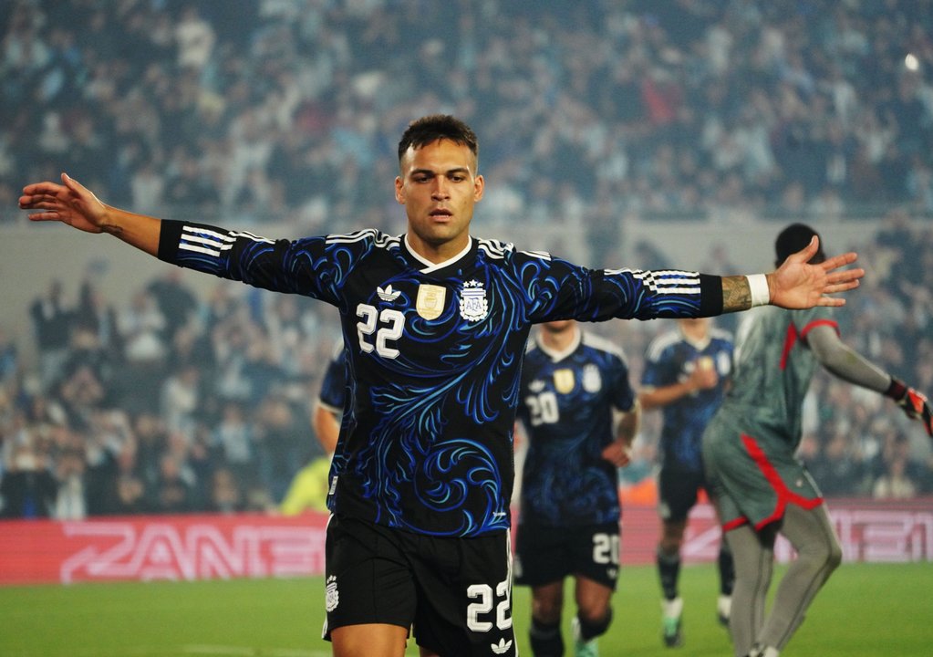 Lautaro Martínez se convirtío en el segundo máximo goleador de la Selección argentian Foto: Agencia NA (Mariano Sánchez)