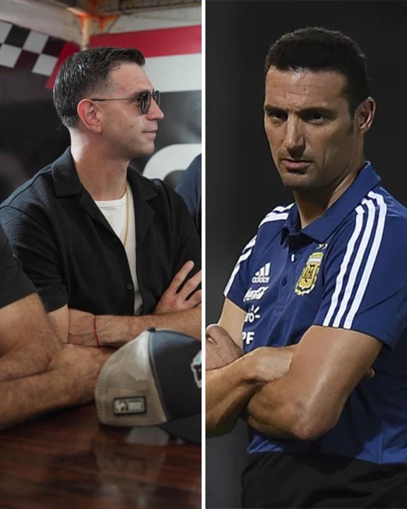 Emiliano “Dibu” Martínez y Lionel Scaloni. Foto: Agencia NA