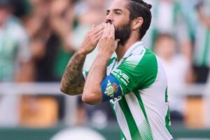 Isco festeja su primer gol en el partido. Foto: Agencia NA (@RealBetis).