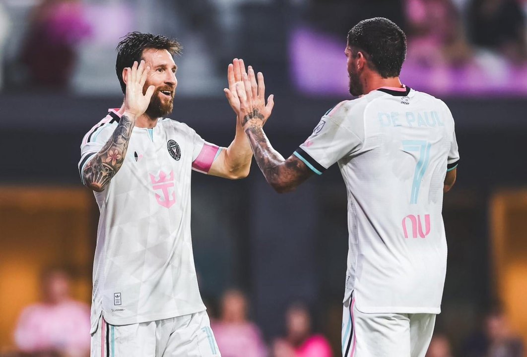 Messi asistió a De Paul en Inter Miami. Foto: Agencia NA (@intermiamiof).